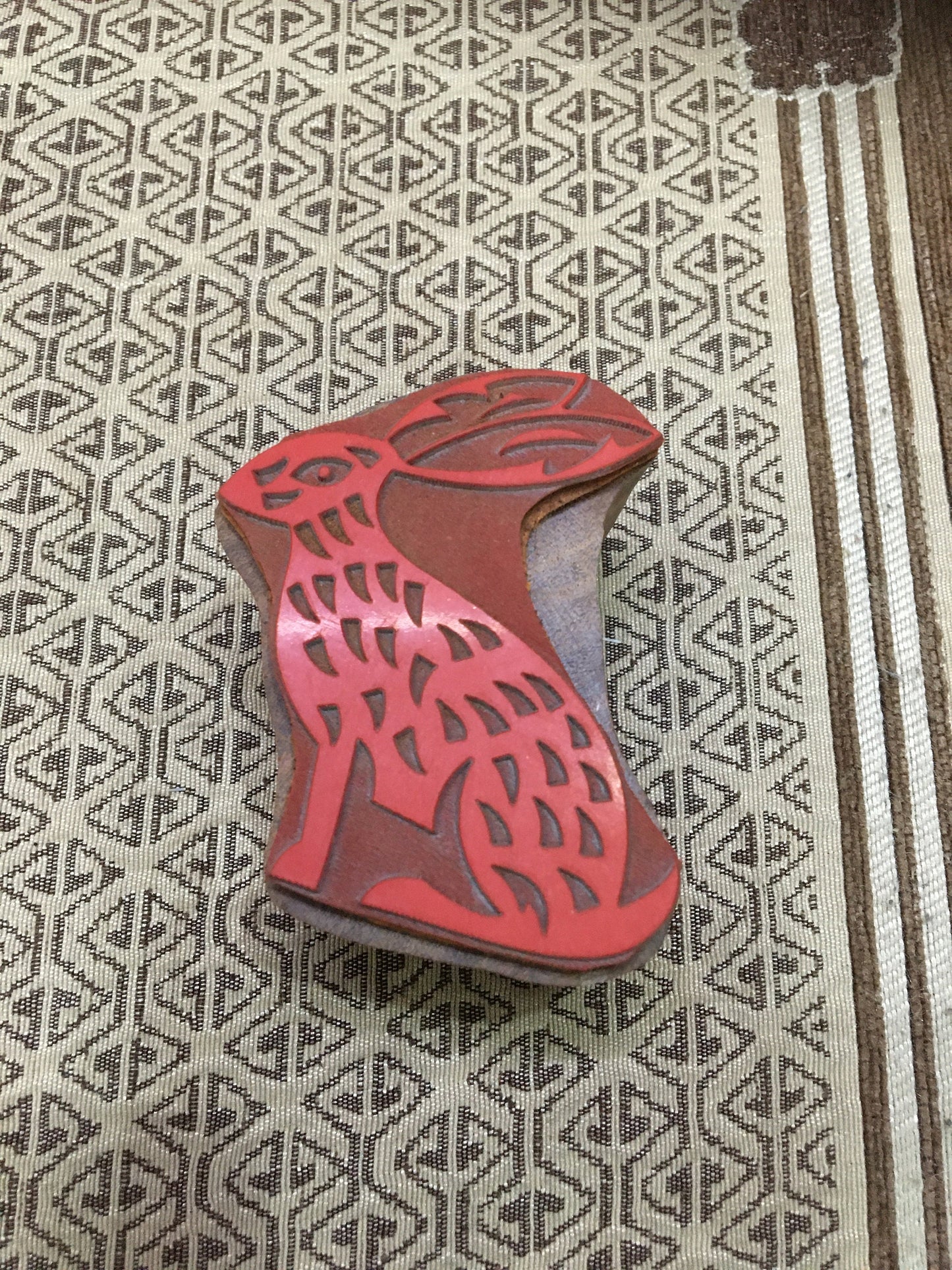 Hares and Seed Heads Stamp Block Set, hand carved Indian wood mounted rubber printing block; textile stamp; pottery stamp,