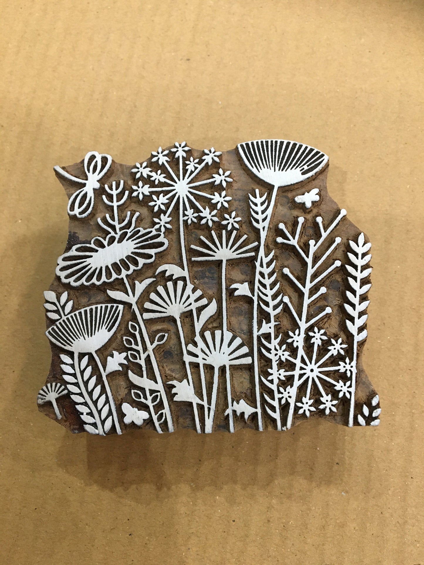 Maedow 01 , pottery stamp ceramic mould scrapbooking tjap batik printing floral carved stamps.