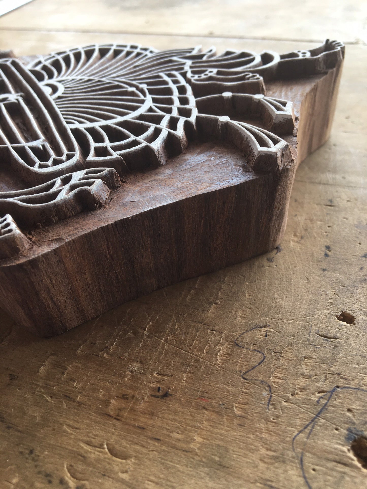 Dancing Man playing Totom folk art stamp