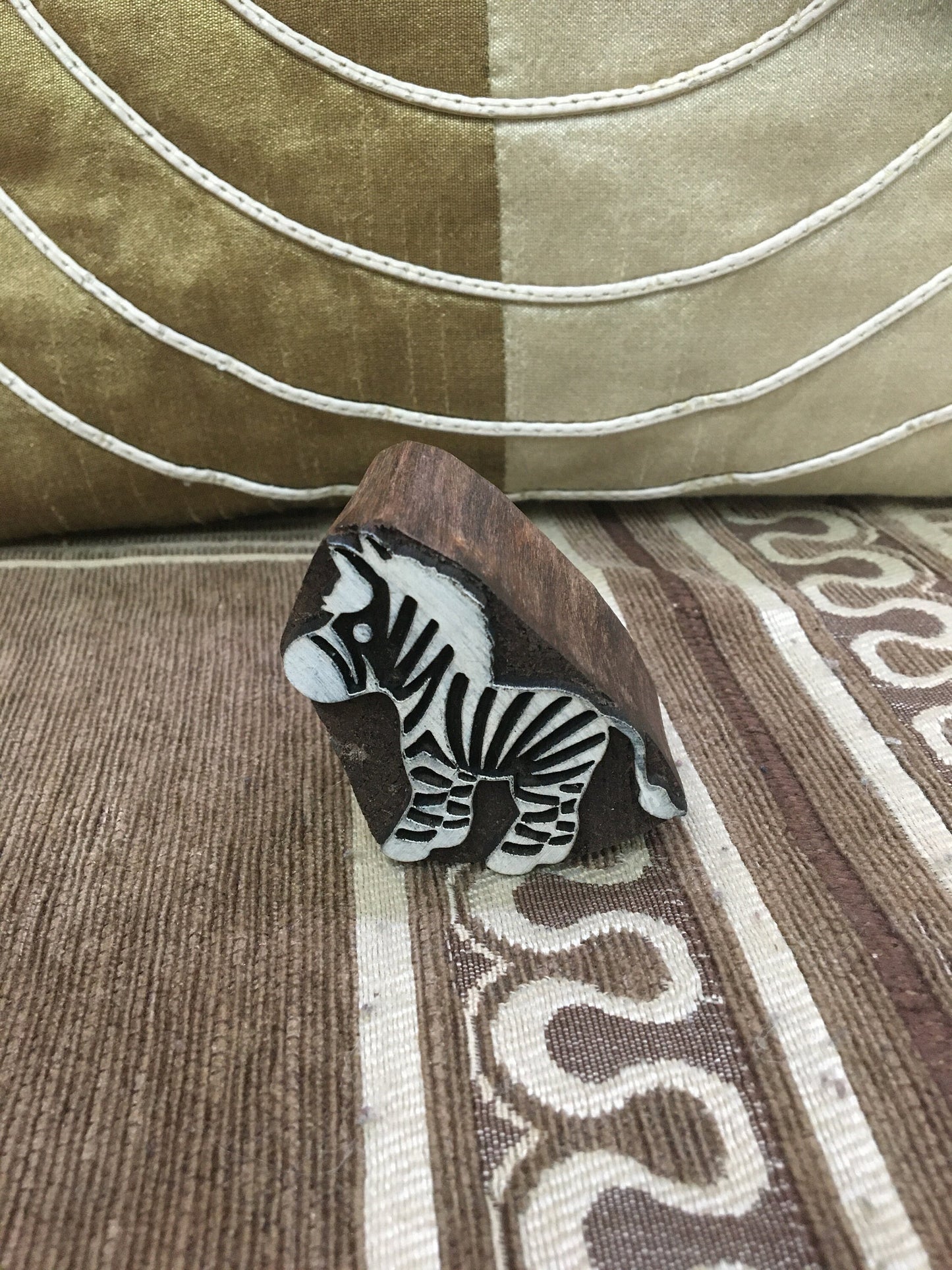 Indian wooden Printing Blocks Baby Zebra ,hand carved Indian wood printing block; textile stamp; pottery stamp,