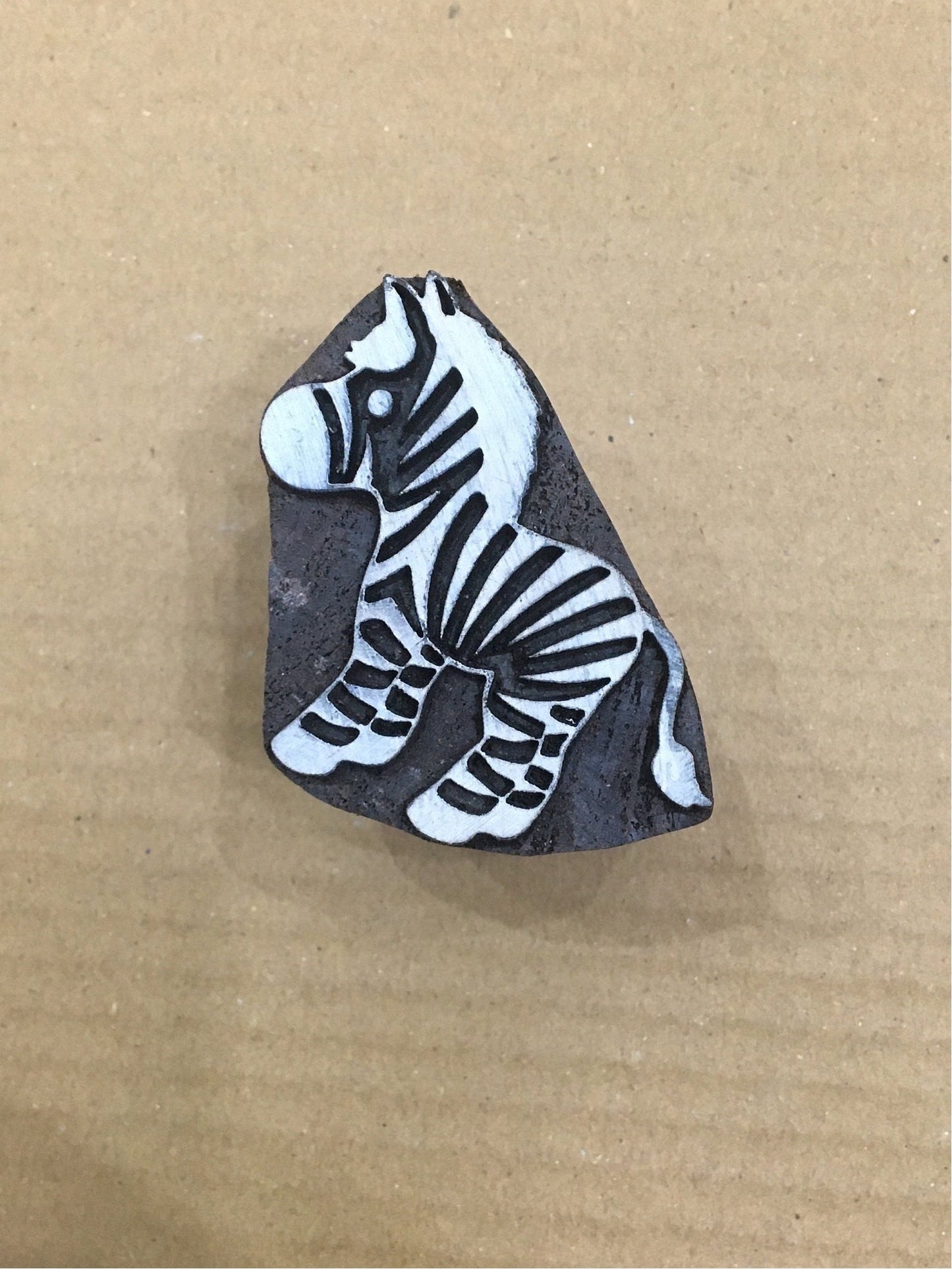Indian wooden Printing Blocks Baby Zebra ,hand carved Indian wood printing block; textile stamp; pottery stamp,
