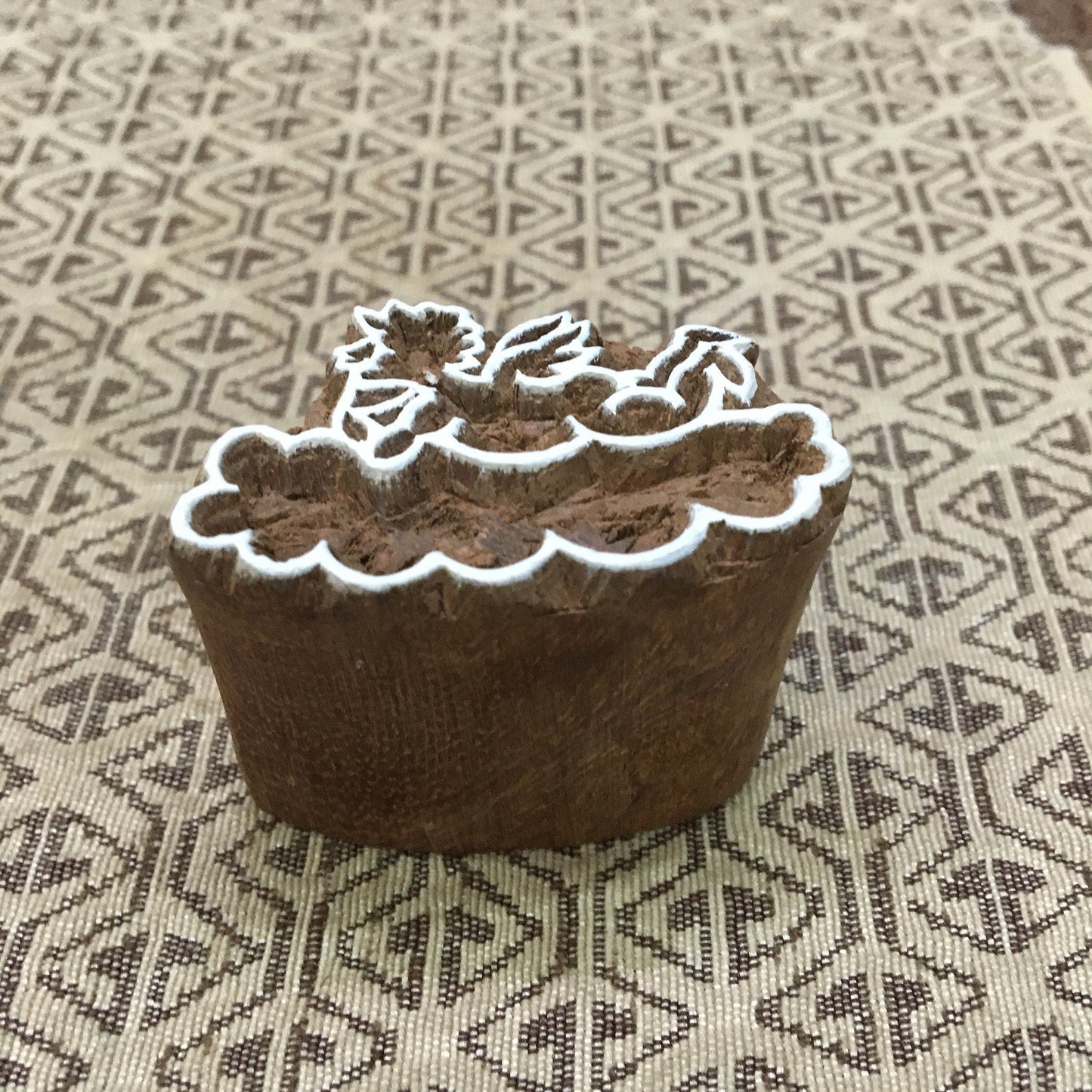 Fairy on Cloud, hand carved Indian wood printing