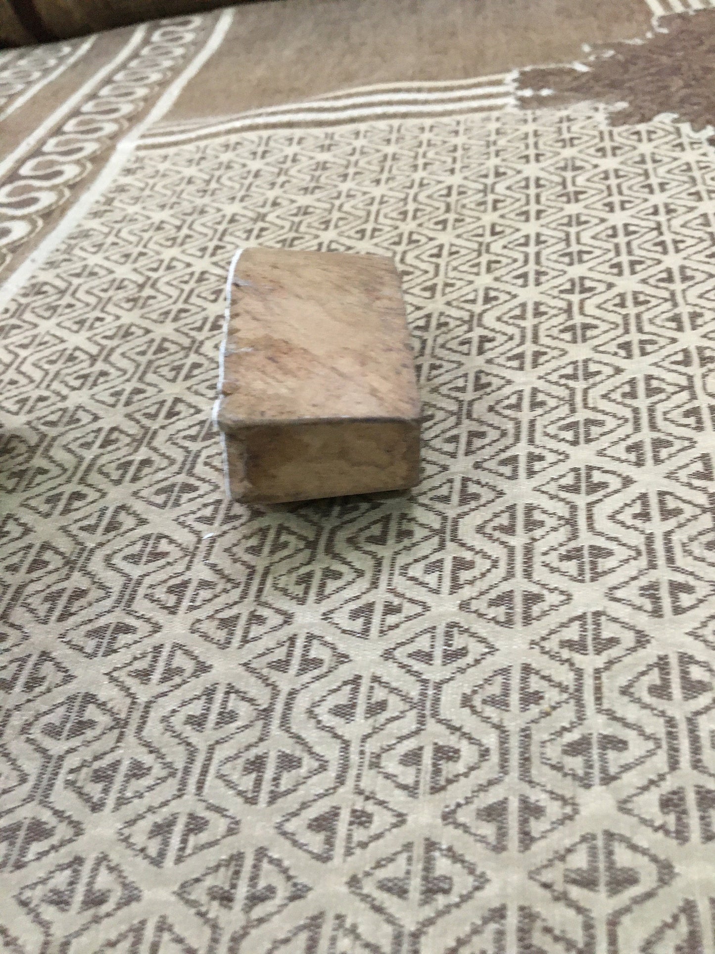 Fish Bones, hand carved Indian wood printing block; textile stamp; pottery stamp,