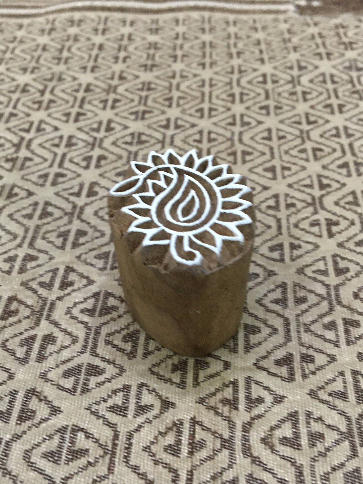 Small Paisley, hand carved Indian wood printing block; textile stamp; pottery stamp,