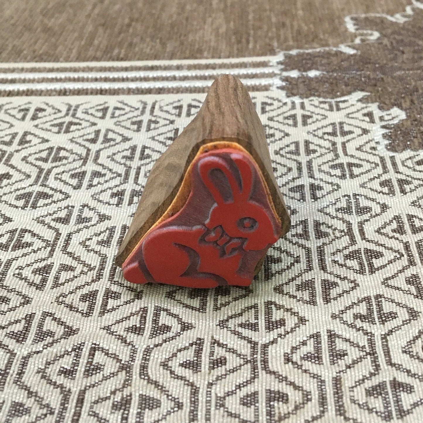 Bunny With Bow Wood Mounted Rubber Stamp