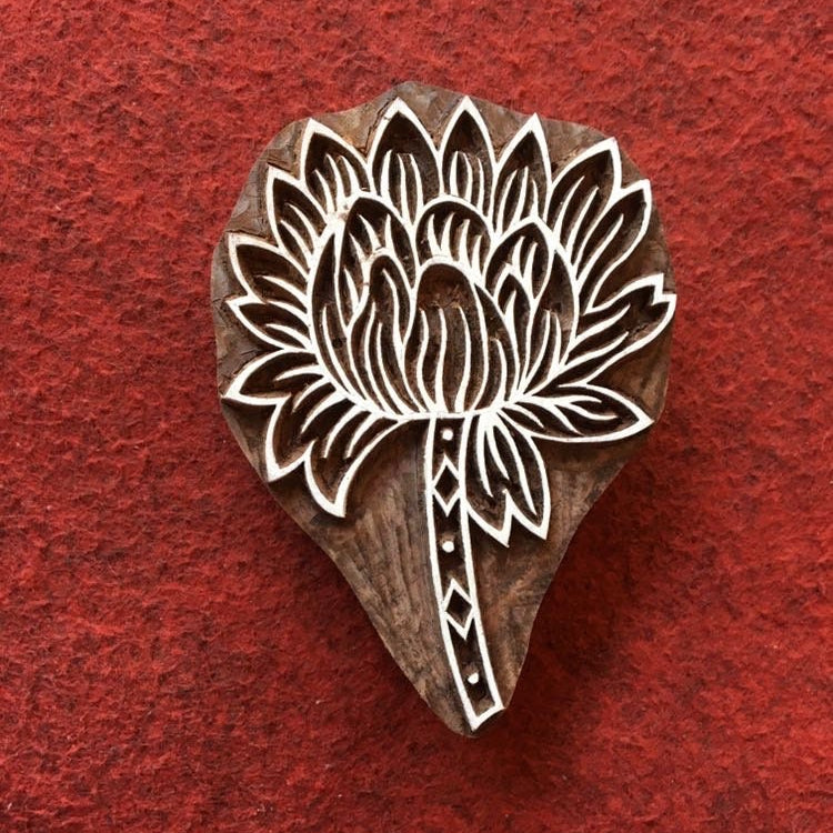 Floral 04 Wooden Printing Block Stamp