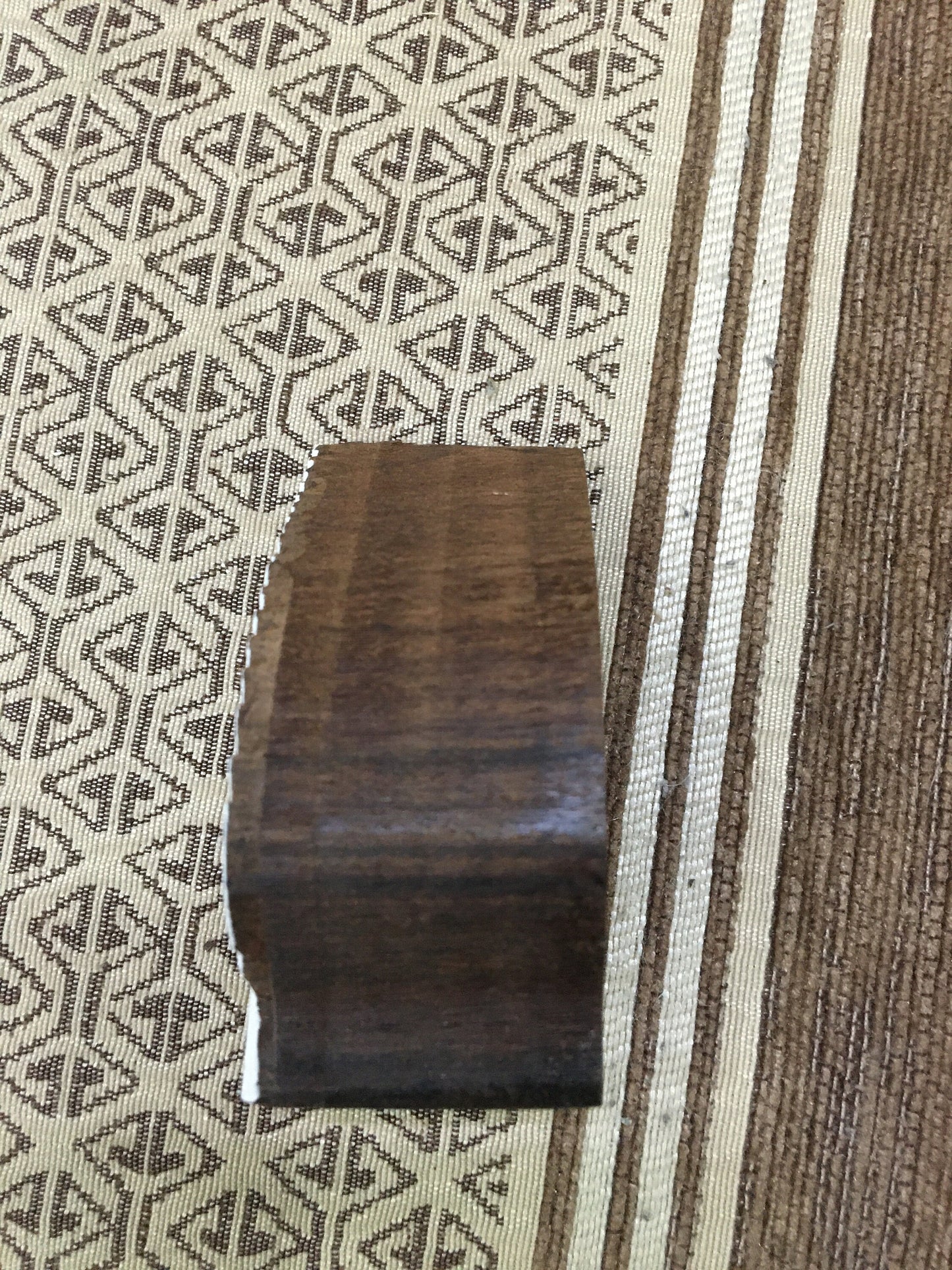 Stripy Leaf, hand carved Indian wood printing block; textile stamp; pottery stamp,