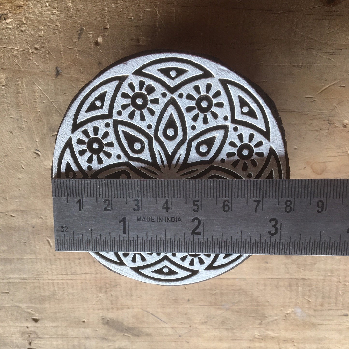 Geometric Floral Mandala Wooden Stamp