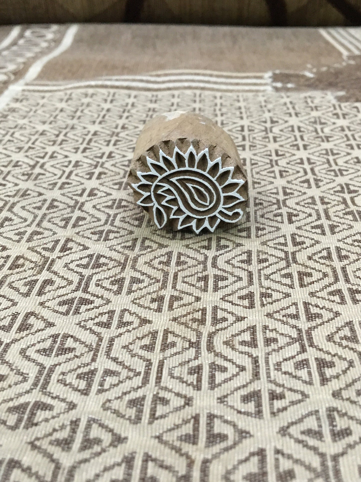 Small Paisley, hand carved Indian wood printing block; textile stamp; pottery stamp,