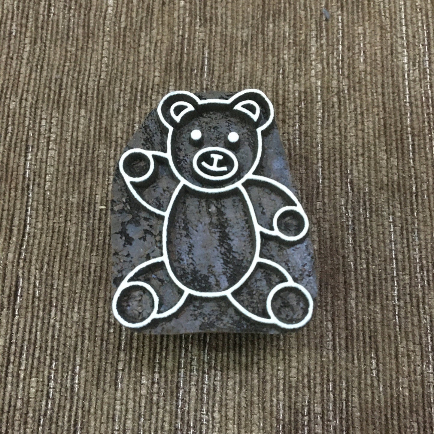 Sitting Teddy Bear Indian Textile Block Printing, Card Paper Making, Clay & Pottery Stamps, Animal Lovers Gift