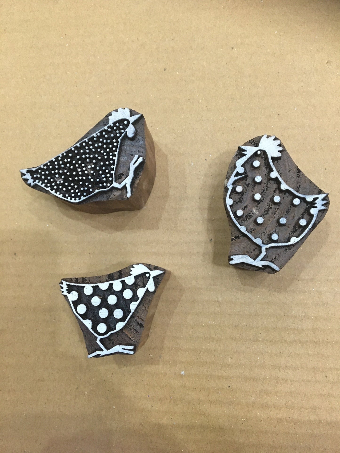 Funky Chickens Indian Artistic Handicraft Items Wooden Printing Block,Tjaps,Batik stamps,pottery stamps,clay stamps,Indian wooden stamps,