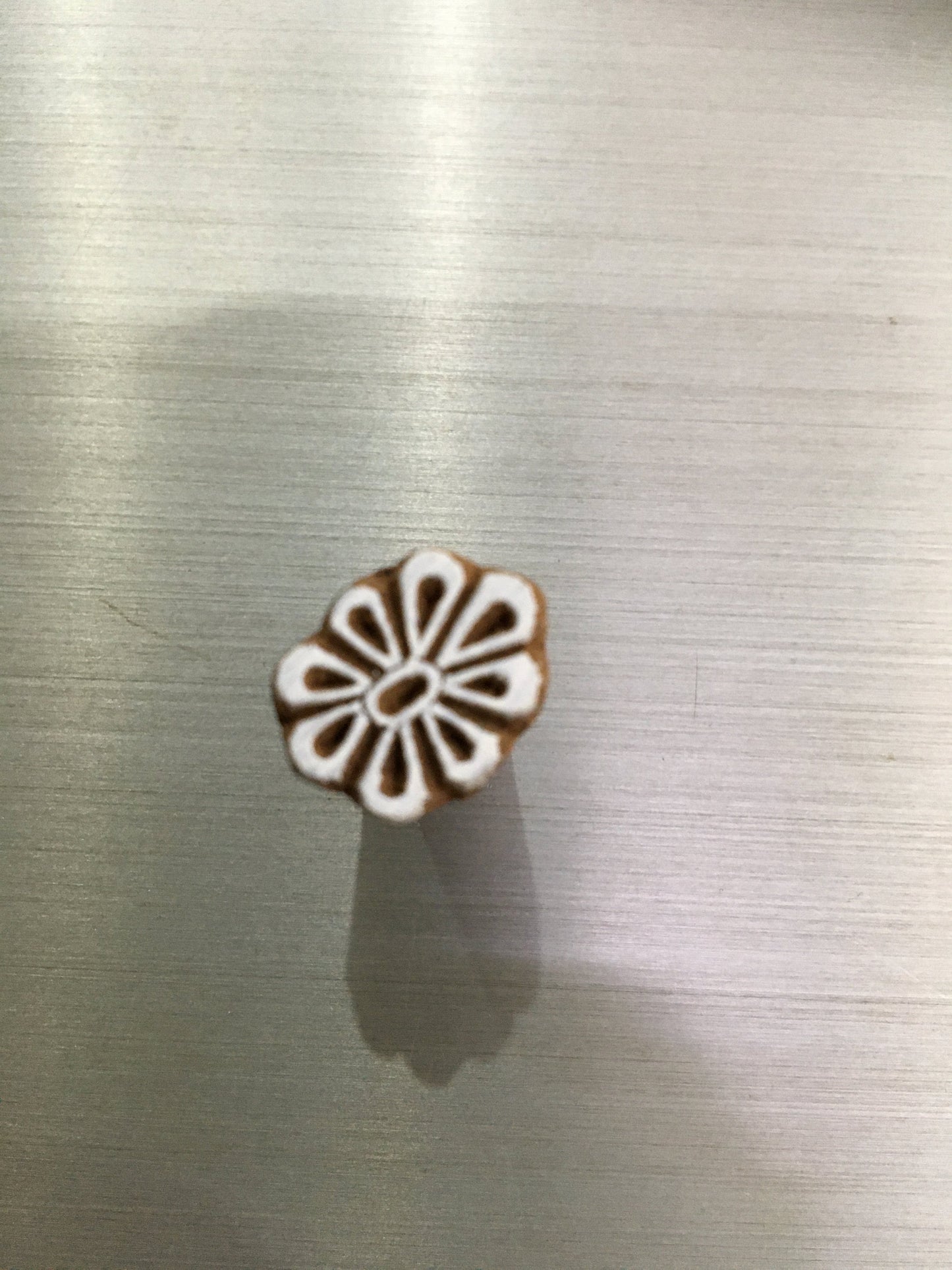 Mini flower, hand carved Indian wood printing block; textile stamp; pottery stamp,
