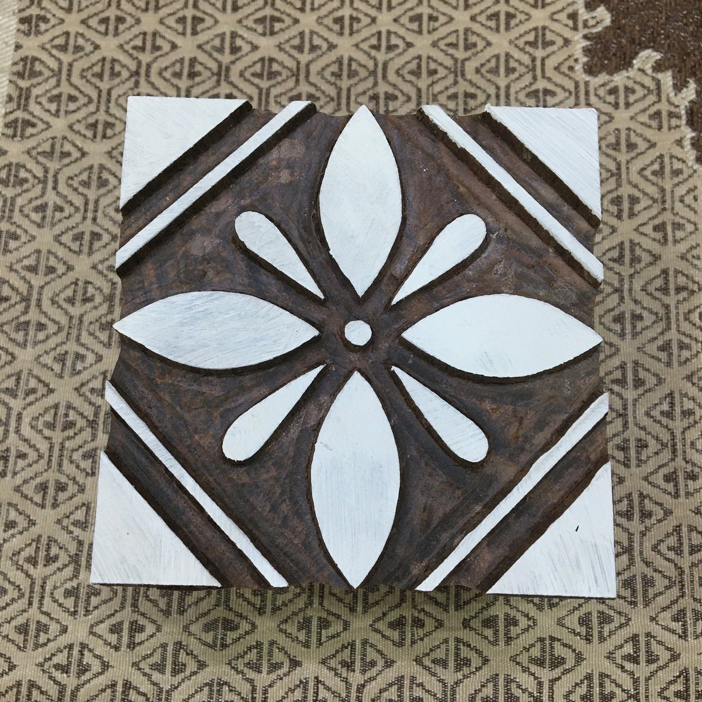 Mexican Tile Wooden Printing Block Stamp