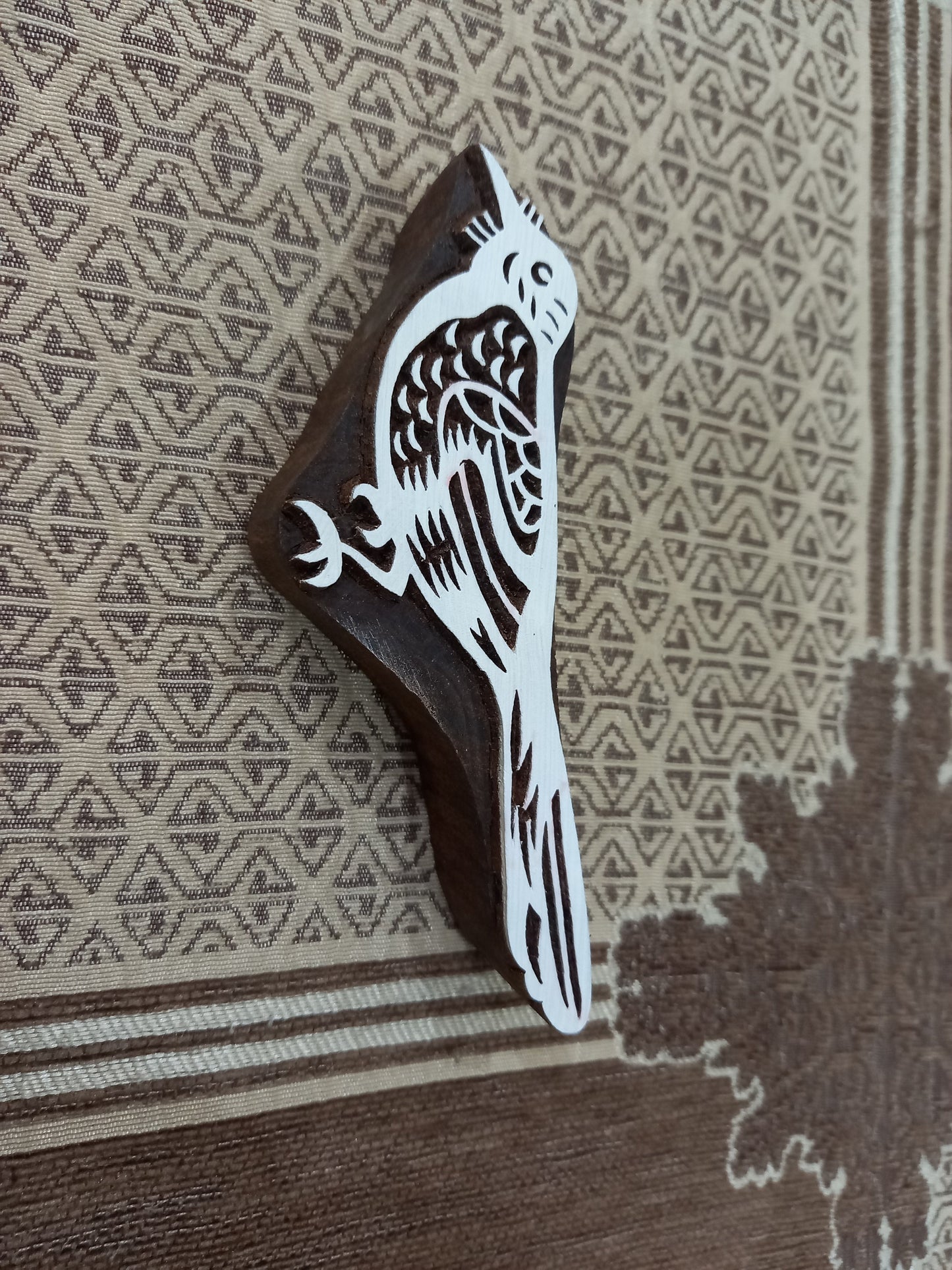 Magpie Bird ,pottery stamp ceramic mold scrapbooking tjap batik printing floral carved stamps.