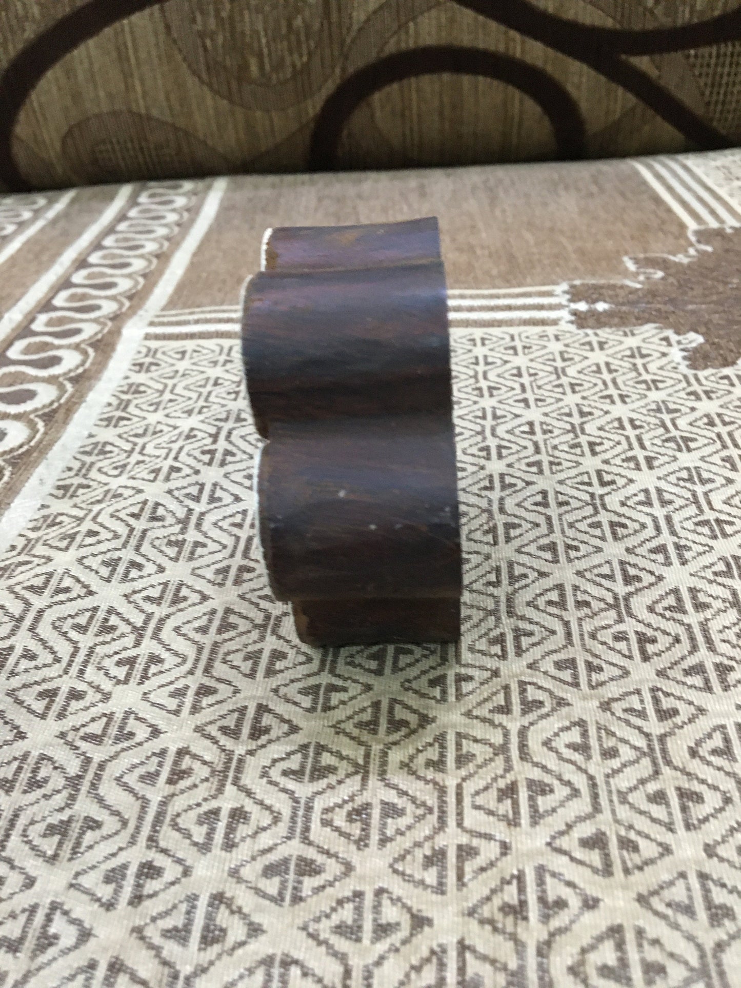 Geometric Mandal, round hand carved Indian wood printing block; textile stamp; pottery stamp,