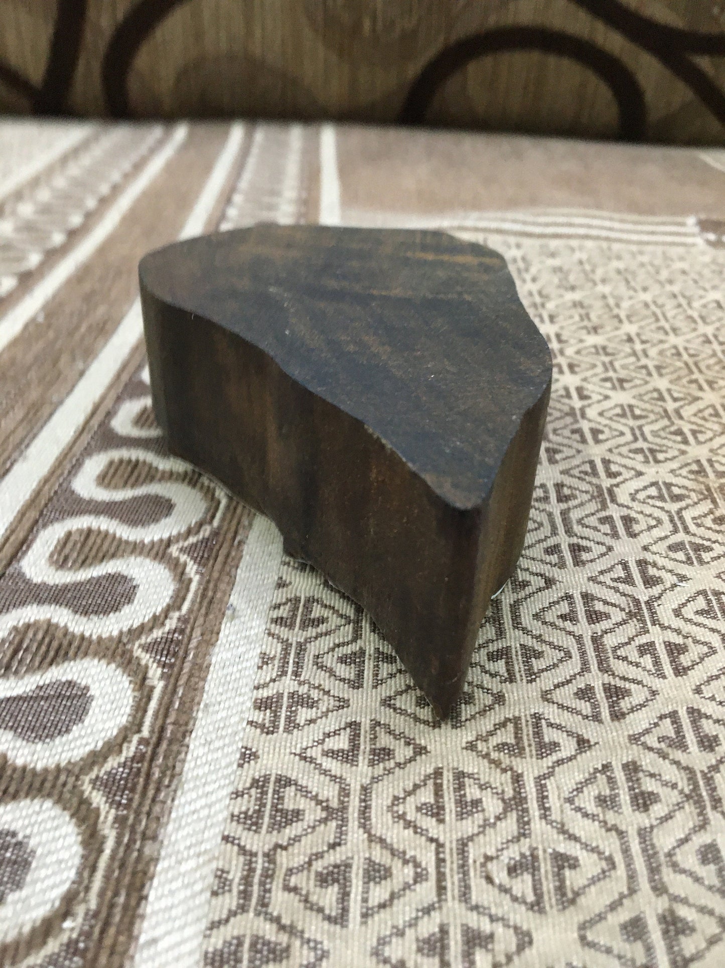 Peacock Feather, hand carved Indian wood printing block; textile stamp; pottery stamp,