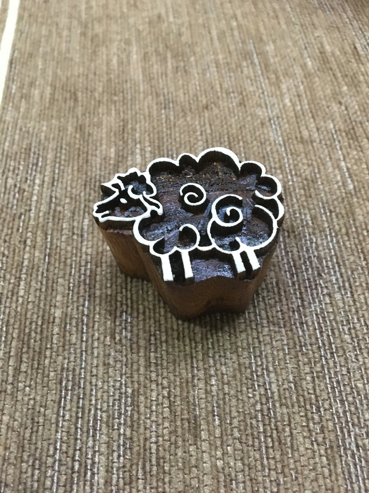 Funky wooly sheep stamp Indian Artistic Handicraft Items Wooden Printing Block, Pottery stamp, Tjaps, Textile Stamp, Printing Stamp Blocks