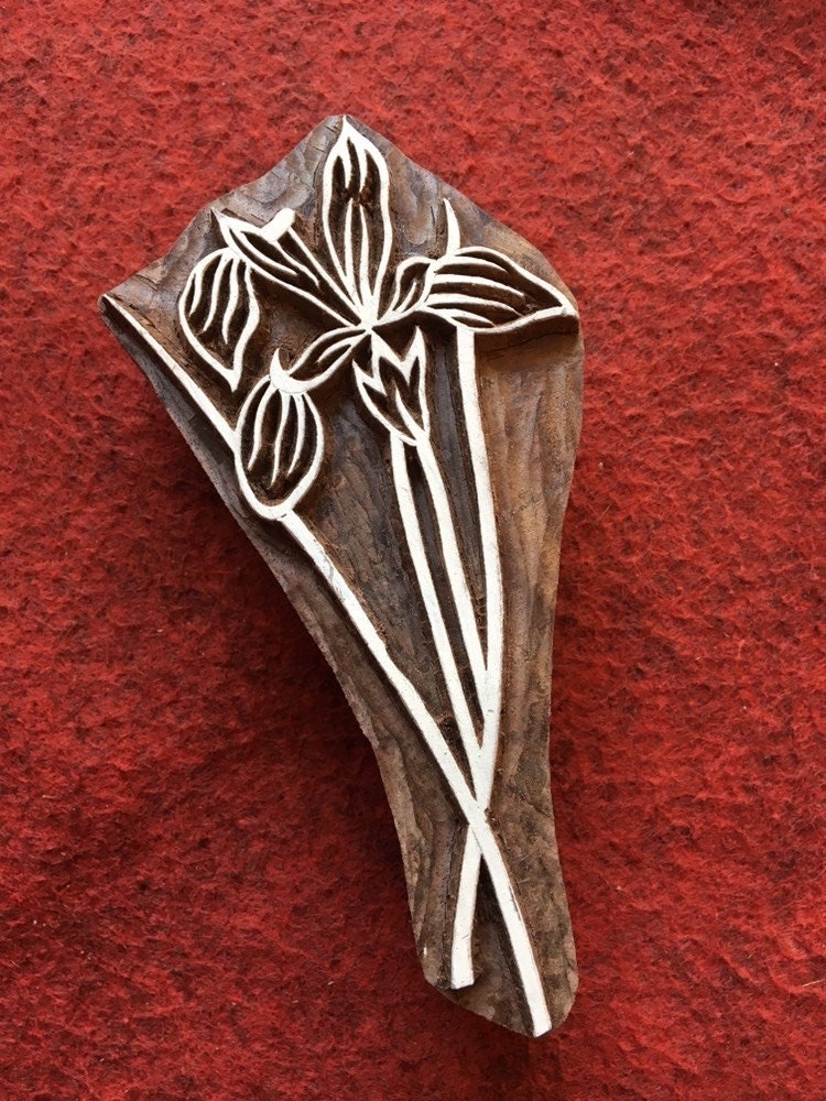 Indian Artistic Handicraft Item Floral 08, hand carved Indian wood printing block; textile stamp; pottery stamp,