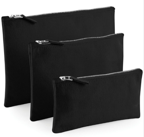 Black Cotton Canvas Makeup / Travel Bags