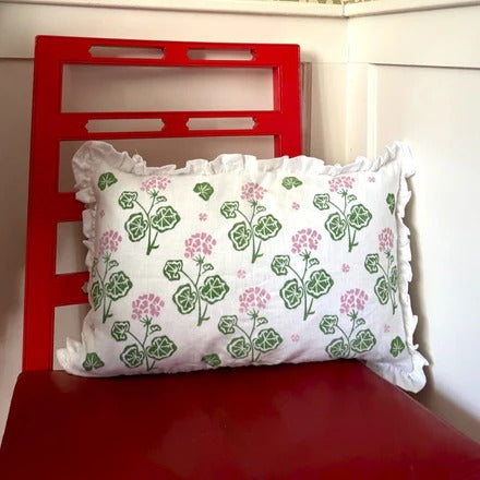 Ruffled Linen Cushion Cover