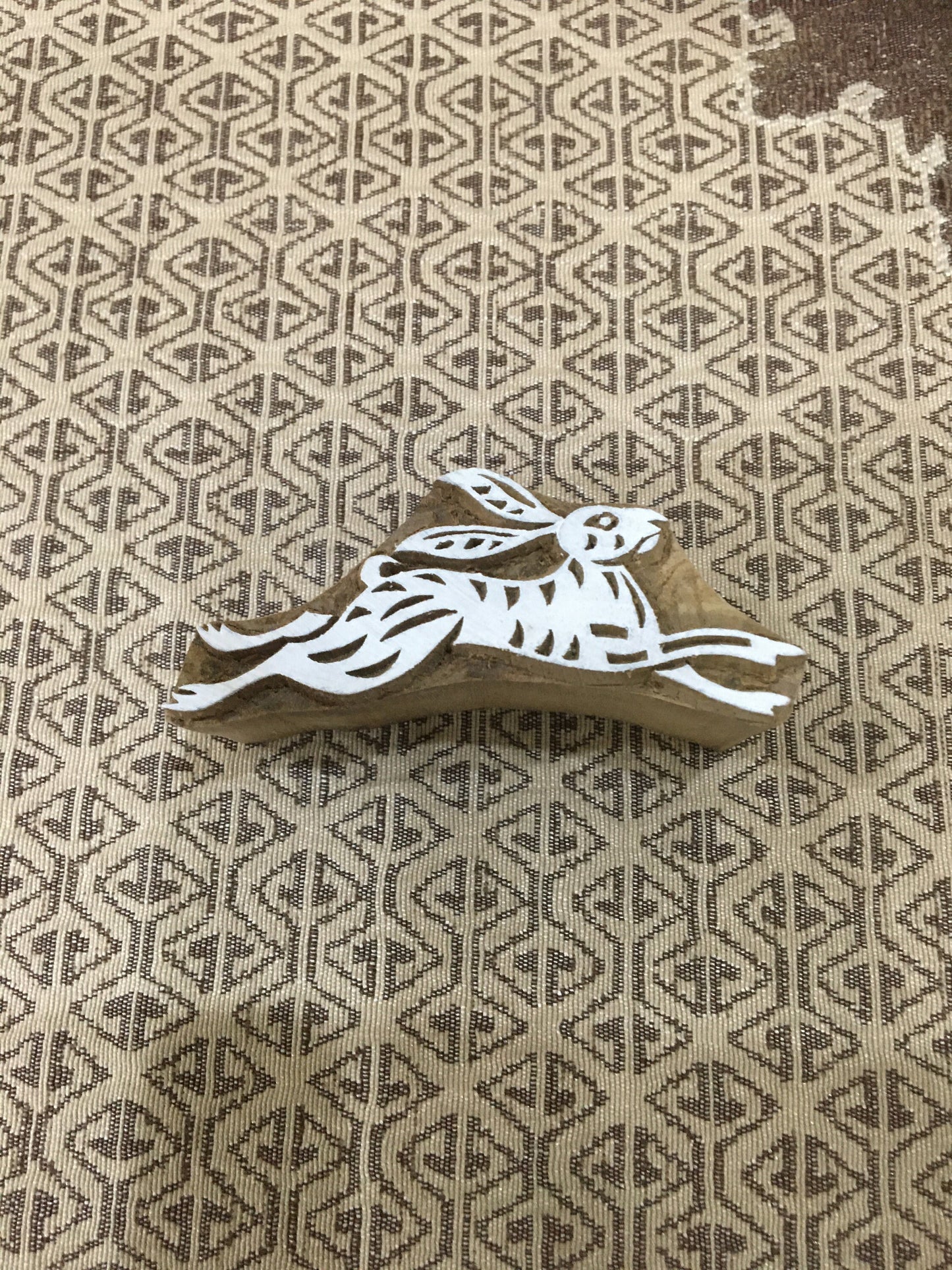Hopping Harmony: A Group of Hares Wooden Printing Blocks Stamps, hand carved Indian wood printing block; textile stamp; pottery stamp,