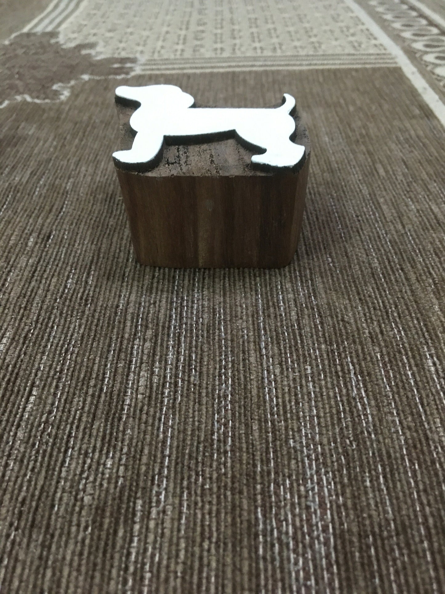 Indian Wooden Printing Block – Doggy, pottery stamp ceramic mould scrapbooking tjap batik printing floral carved stamps.
