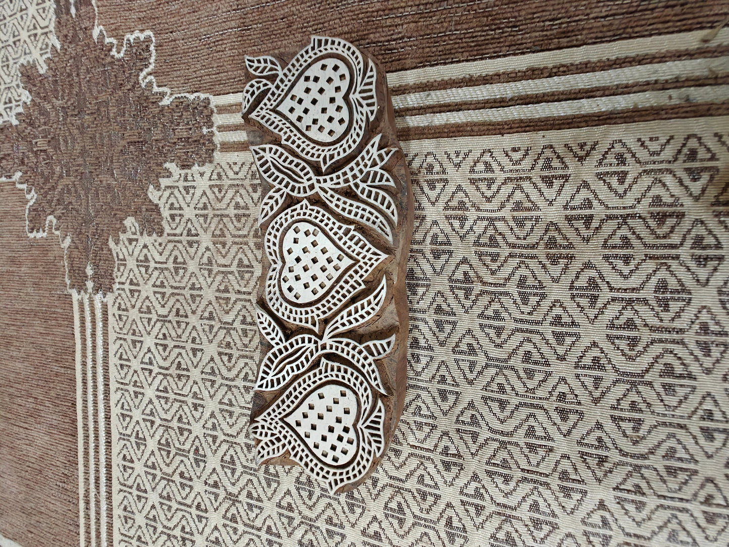 Heart Border pottery stamp ceramic mold scrap booking tjap batik printing floral carved stamps.