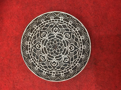 Floral Mandala Wood Stamp; Pottery Stamp; Wood Printing Block; Indian Stamp; Soap Stamp; Textile Print Block