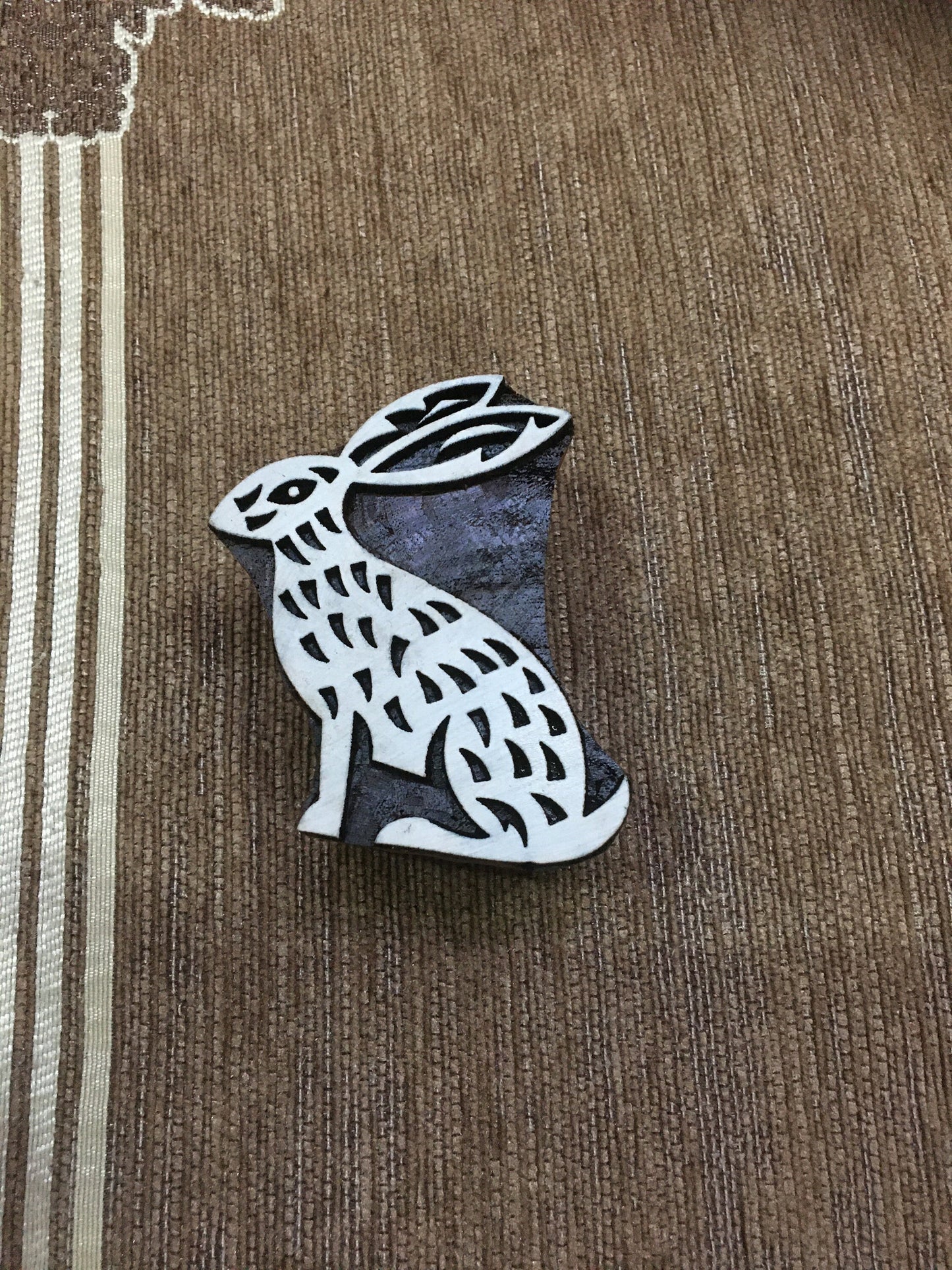 Hares and Seed Heads Stamp Block Set, hand carved Indian wood printing block; textile stamp; pottery stamp,