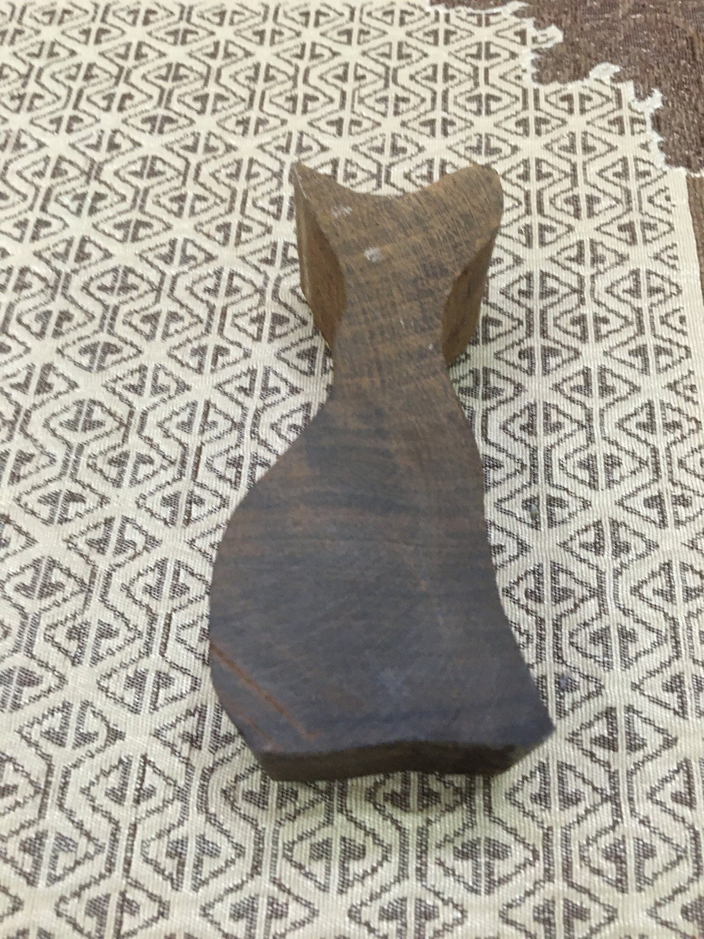 sitting hare, hand carved Indian wood printing block; textile stamp; pottery stamp,