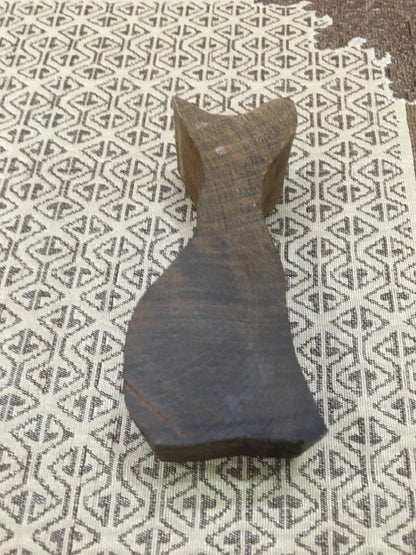 sitting hare, hand carved Indian wood printing block; textile stamp; pottery stamp,