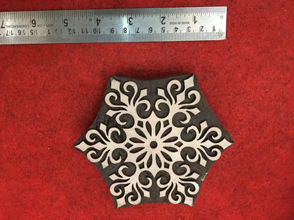 Mandala, hand carved Indian wood printing block; textile stamp; pottery stamp,
