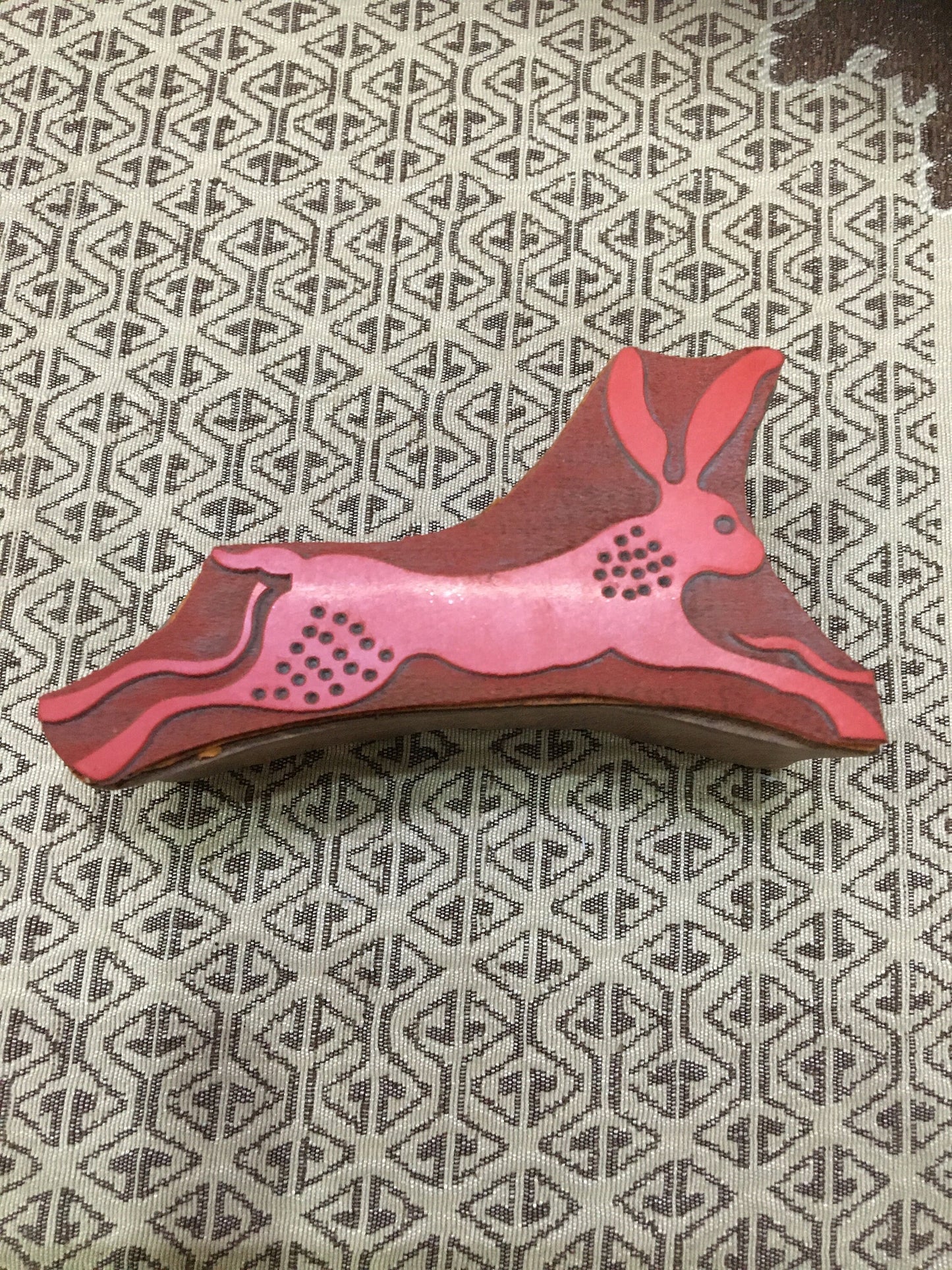 Hares and Seed Heads Stamp Block Set, hand carved Indian wood mounted rubber printing block; textile stamp; pottery stamp,