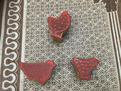 Funky Chickens Indian Artistic Handicraft Items Rubber Printing Block,Tjaps,Batik stamps,pottery stamps,clay stamps,Indian Mounted stamps,