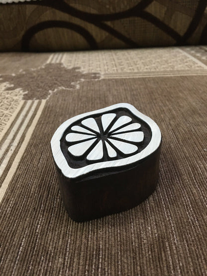 Indian Wooden Printing Block – Lime, hand carved Indian wood printing block; textile stamp; pottery stamp,