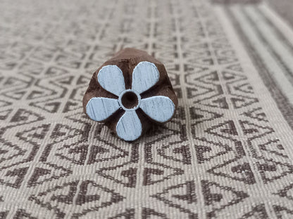 Mini 5 petals flower, pottery stamp ceramic mold scrapbooking tjap batik printing floral carved stamps.