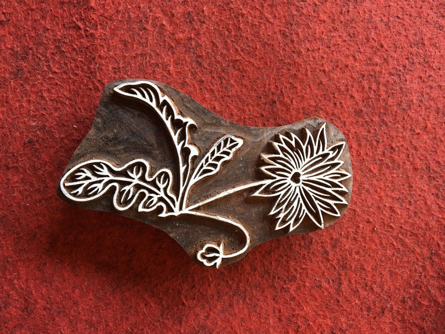 Indian Artistic Handicraft Item Floral 07, hand carved Indian wood printing block; textile stamp; pottery stamp,