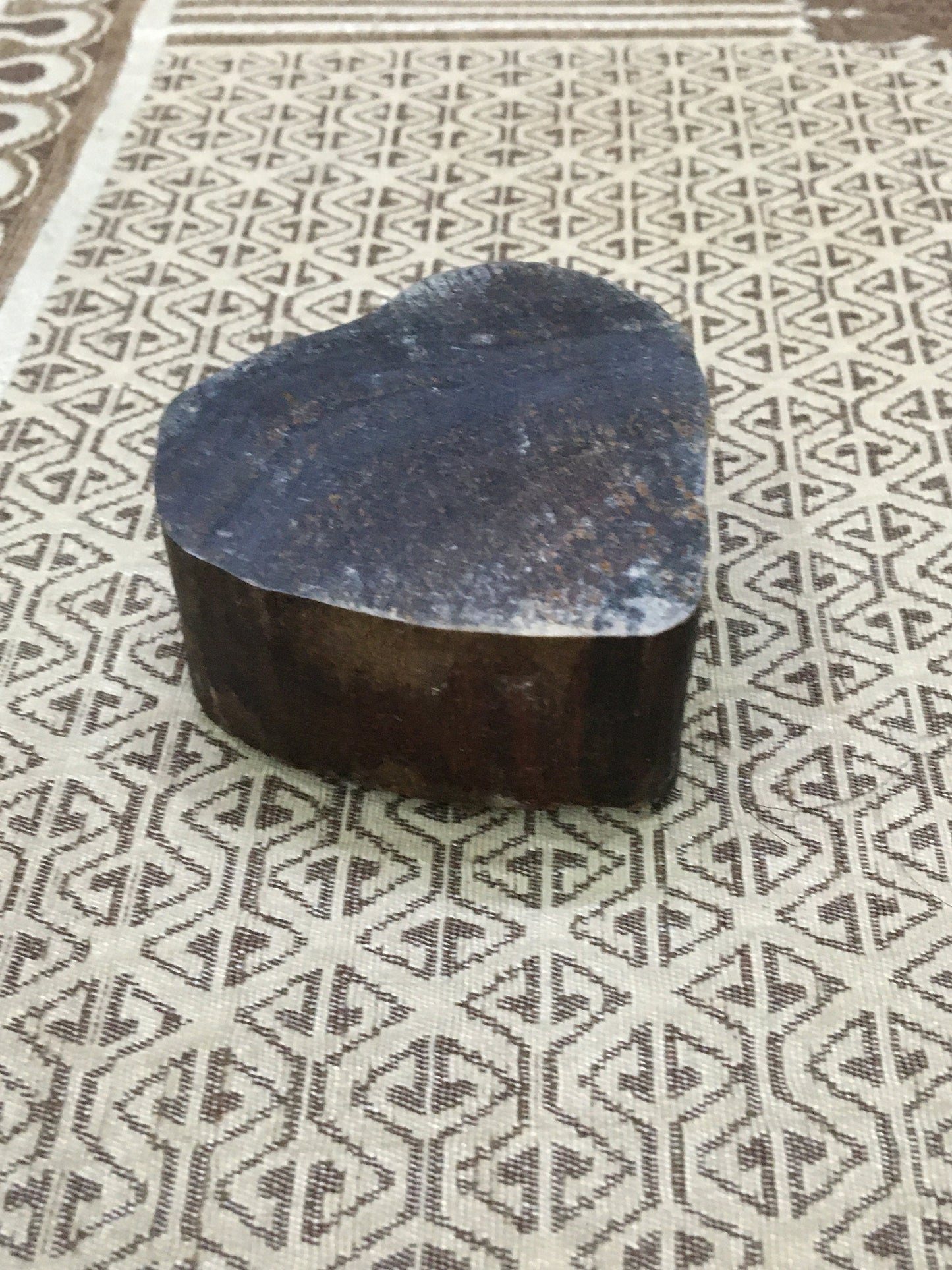 Sacred Love: Indian Wooden Printing Block - Detailed Heart of Hearts, hand carved Indian wood printing block; textile stamp; pottery stamp,
