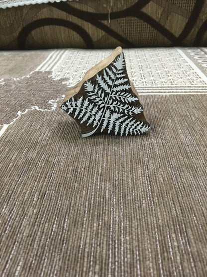 Indian wooden printing block - detailed fern leaf, Pottery Stamps, Fabric Stamp, Wood Block Stamps, Tjaps, Indian Wood Stamps-