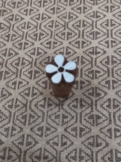 Mini 5 petals flower, pottery stamp ceramic mold scrapbooking tjap batik printing floral carved stamps.