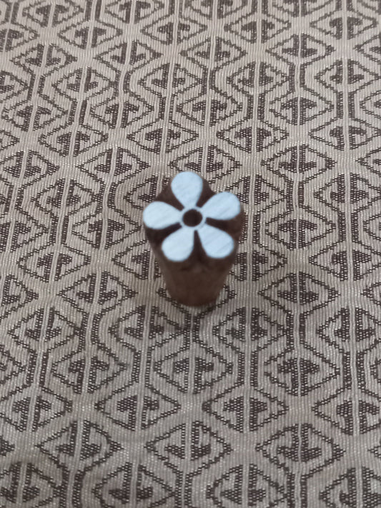 Mini 5 petals flower, pottery stamp ceramic mold scrapbooking tjap batik printing floral carved stamps.