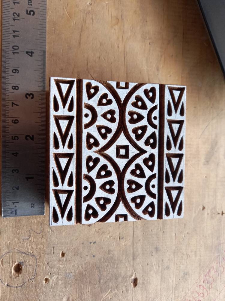Indian Artistic Handicraft Item Traditional Design Border Stamp, hand carved Indian wood printing block; textile stamp; pottery stamp,