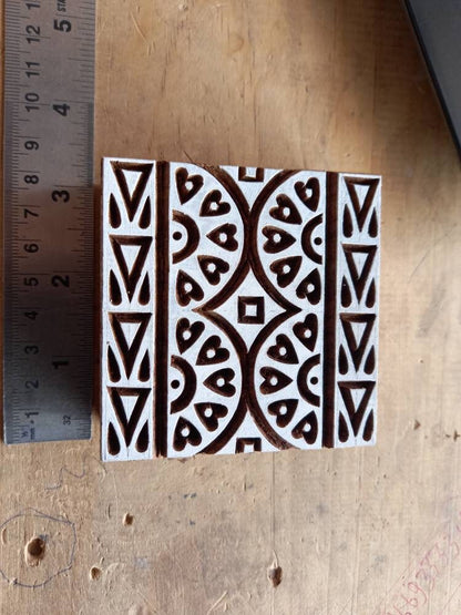 Indian Artistic Handicraft Item Traditional Design Border Stamp, hand carved Indian wood printing block; textile stamp; pottery stamp,