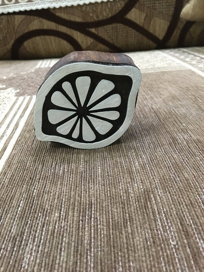 Indian Wooden Printing Block – Lime, hand carved Indian wood printing block; textile stamp; pottery stamp,