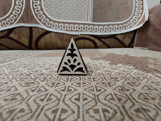 Mini triangle pottery stamp ceramic mold scrapbooking tjap batik printing floral carved stamps.