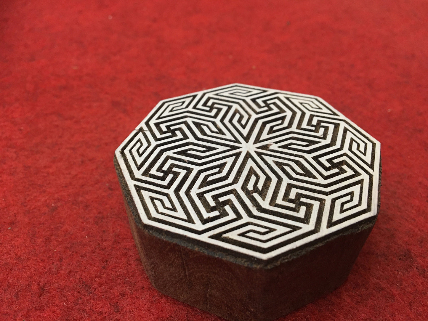 Geometric Hexagon; Pottery Stamp; Wood Printing Block; Indian Stamp; Soap Stamp; Textile Print Block