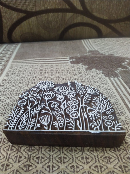 Maedow 06, hand carved Indian wood printing block; textile stamp; pottery stamp,