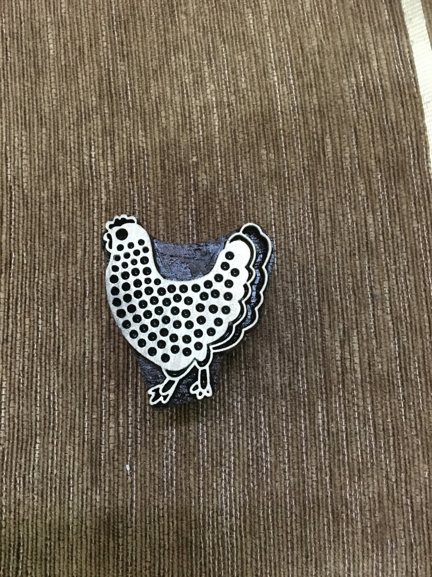 Funny Chickens Sisters, hand carved Indian wood printing block; textile stamp; pottery stamp,
