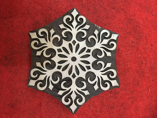 Mandala, hand carved Indian wood printing block; textile stamp; pottery stamp,