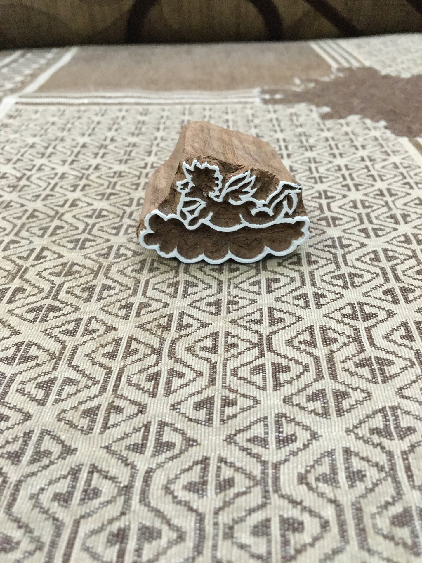 Fairy on Cloud, hand carved Indian wood printing block; textile stamp; pottery stamp,